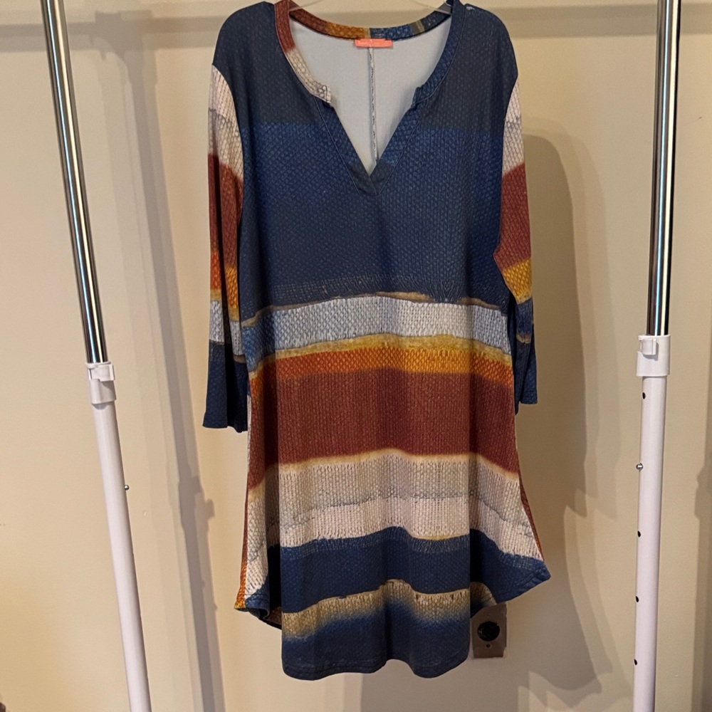 Simply Aster Striped Tunic Dress F58